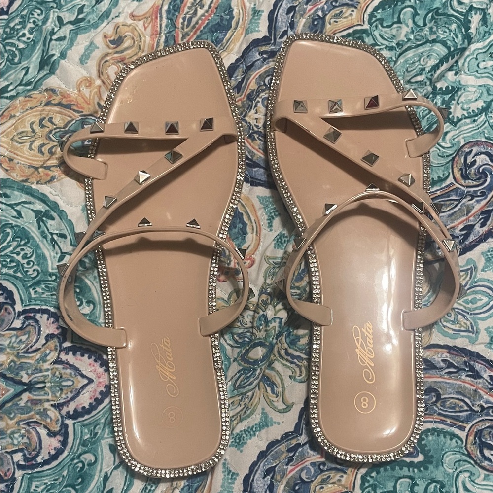 Mata Shoes Tan Studded Sandals